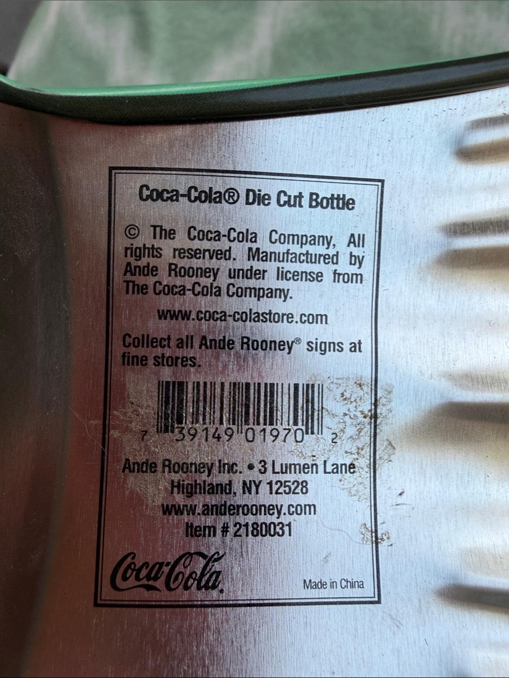 Vintage Ande Rooney Coca-Cola Die Cut 3D Bottle Wall Sign black Red Green Accent - Picture 3 of 6